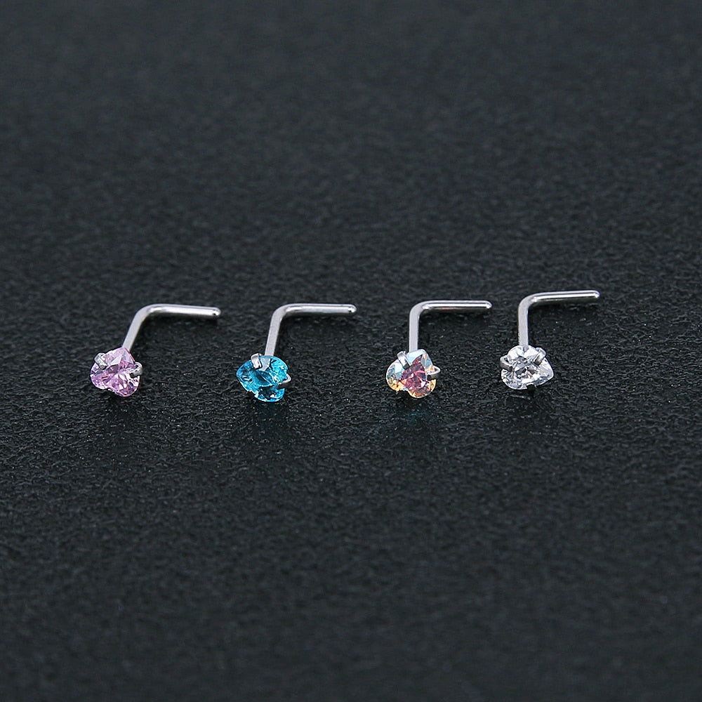 Peris Gems Crystal Nose Ring Studs Set for Women | 12PCS/3PCS Septum Piercing Studs Stainless Steel SHEIN Amazon Temu