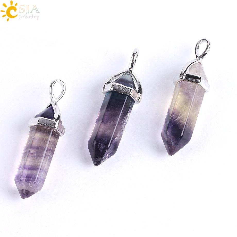Peris Gems Crystal Quartz Fluorite Pendant Necklaces - Chakra Gemstones SHEIN Amazon Temu