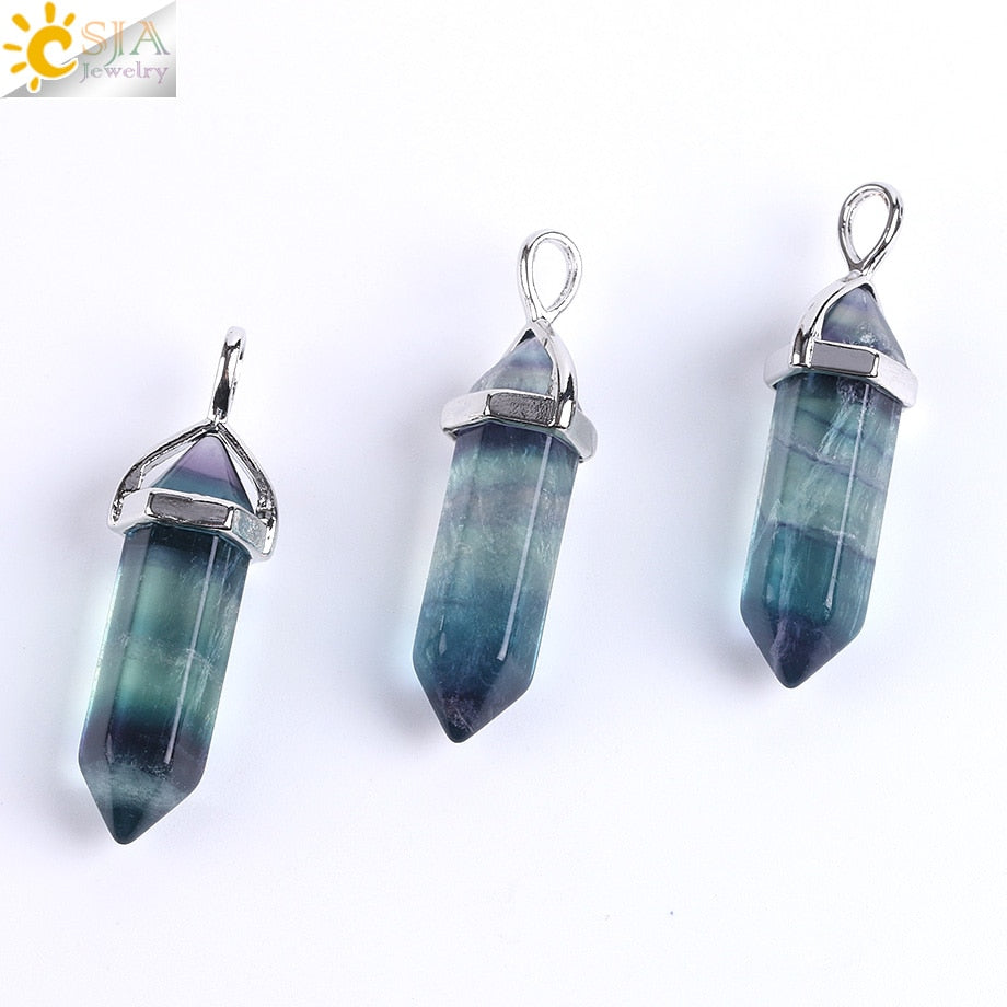 Peris Gems Crystal Quartz Fluorite Pendant Necklaces - Chakra Gemstones SHEIN Amazon Temu