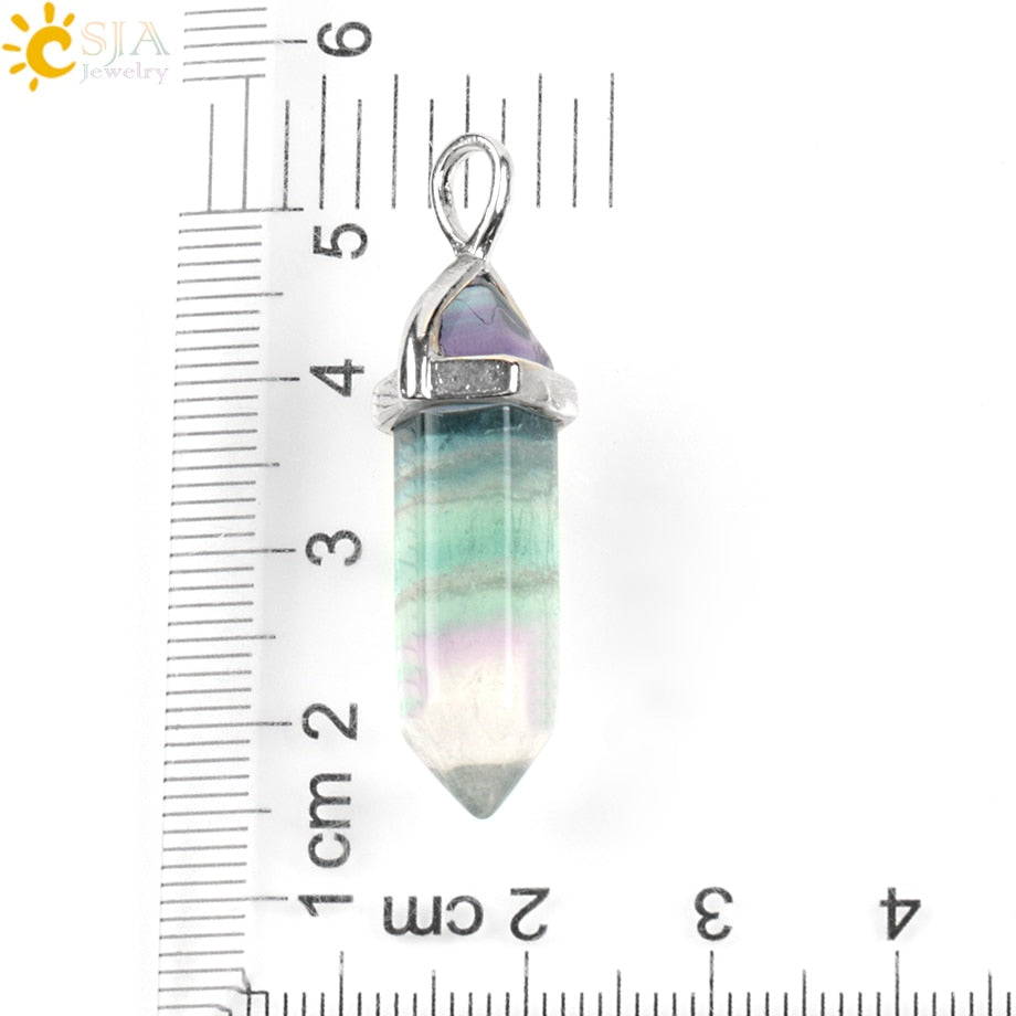 Peris Gems Crystal Quartz Fluorite Pendant Necklaces - Chakra Gemstones SHEIN Amazon Temu
