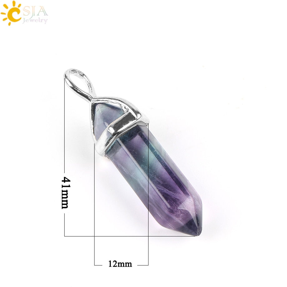 Peris Gems Crystal Quartz Fluorite Pendant Necklaces - Chakra Gemstones SHEIN Amazon Temu