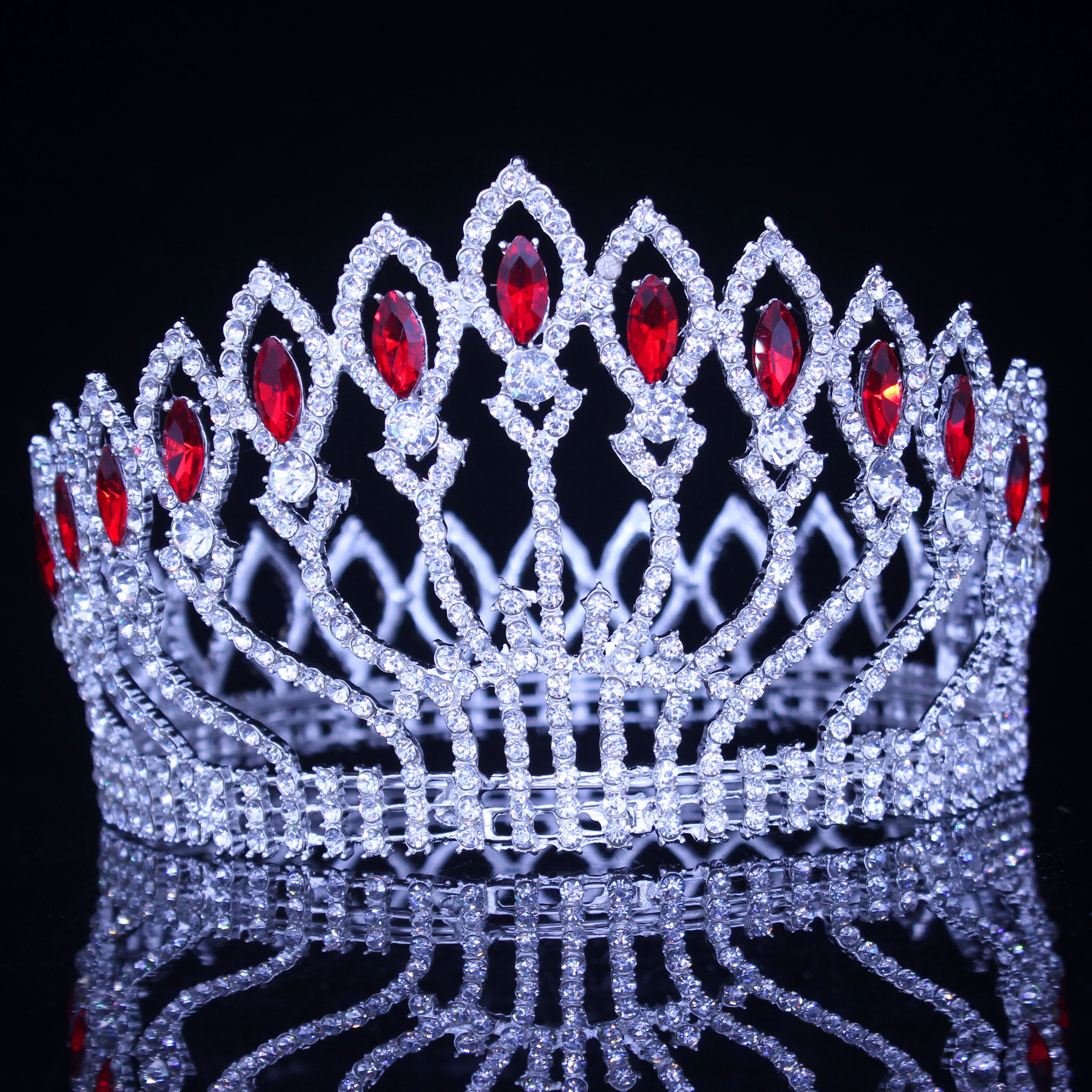 Peris Gems Crystal Queen Wedding Tiara Crown | Women&