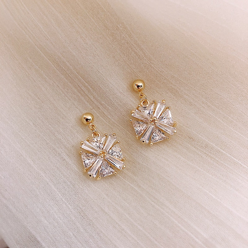 Peris Gems Crystal Square Earrings for Women | Square Diamond Gold Stud Earrings SHEIN Amazon Temu