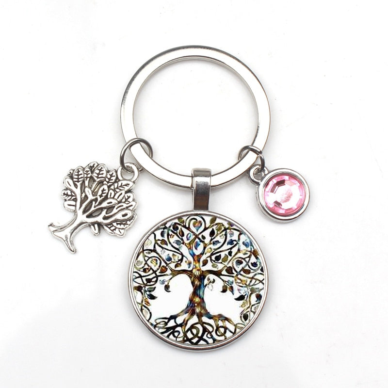 Peris Gems Crystal Stone Tree of Life Statement Keychains | Glass Pendant Keychain Crystal Stone Tree of Life Statement Keychain Glass Keychain SHEIN Amazon Temu