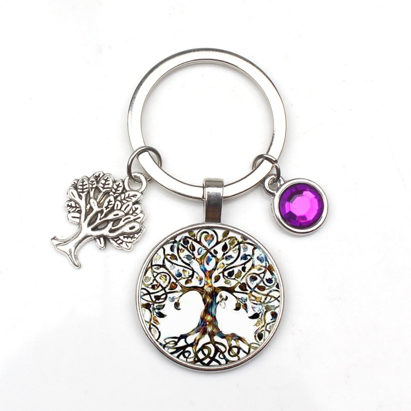 Peris Gems Crystal Stone Tree of Life Statement Keychains | Glass Pendant Keychain Crystal Stone Tree of Life Statement Keychain Glass Keychain SHEIN Amazon Temu