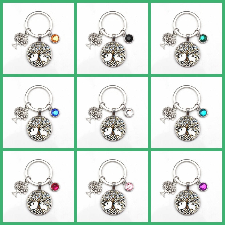 Peris Gems Crystal Stone Tree of Life Statement Keychains | Glass Pendant Keychain Crystal Stone Tree of Life Statement Keychain Glass Keychain SHEIN Amazon Temu