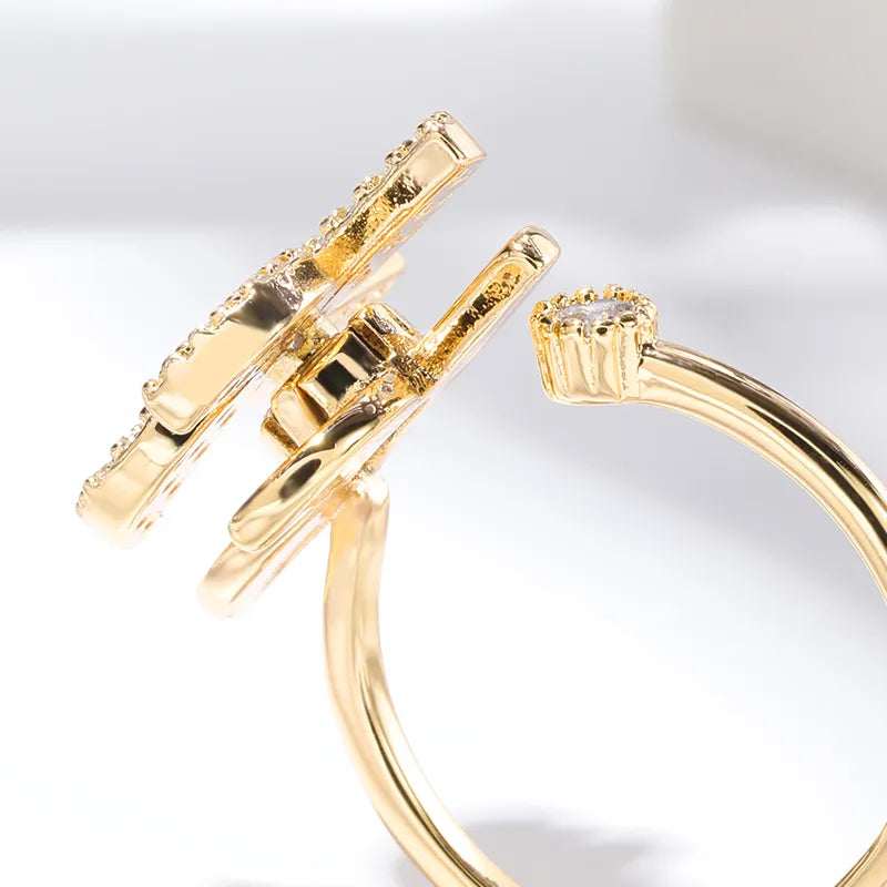 Peris Gems Crystal Sunflower Rotatable Spinner Adjustable Rings for Women Crystal Sunflower Rotatable Spinner Adjustable Rings Women SHEIN Amazon Temu
