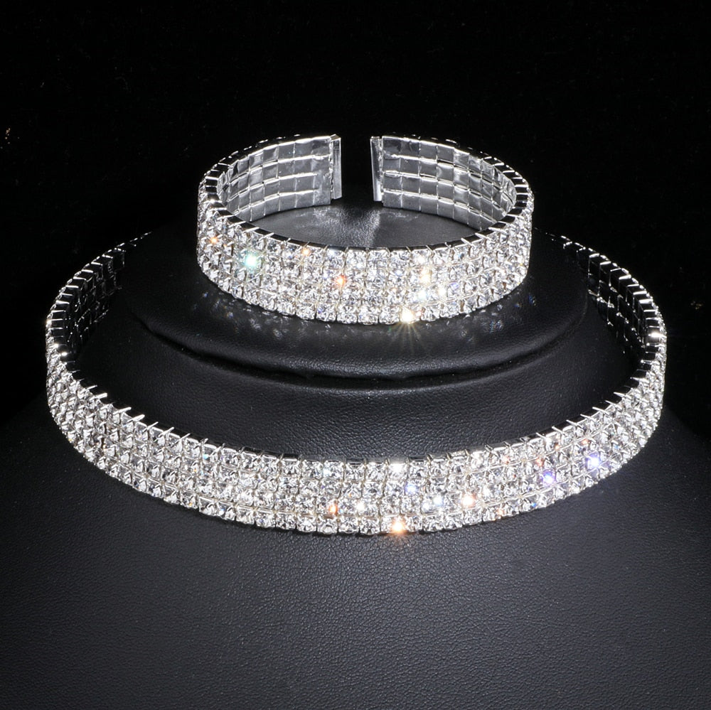 Peris Gems Crystal Tassel Bridal Jewelry Sets for Women | Diamond Wedding Set Crystal Tassel Bridal Jewelry Sets for Women | Wedding Set SHEIN Amazon Temu