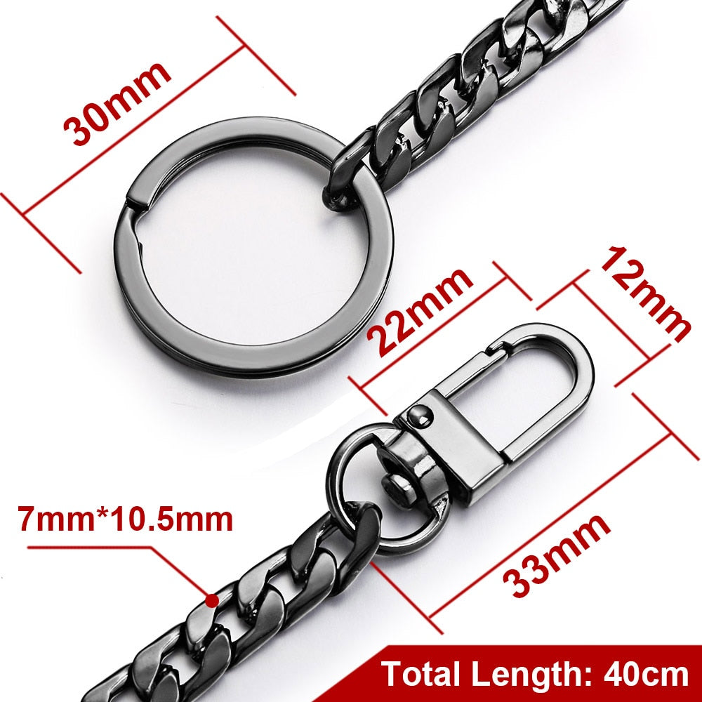 Peris Gems Cuban Belt Wallet Chain 40cm | Pant Pocket Keychains SHEIN Amazon Temu