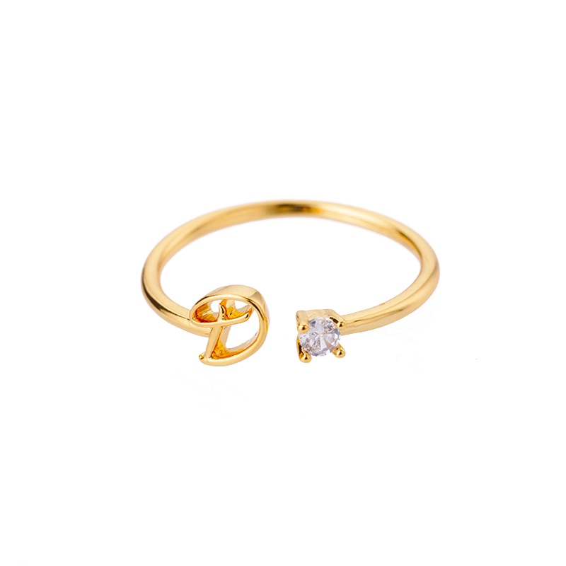 Peris Gems Cursive Alphabet Initial Rings - Open Adjustable Stainless Steel Cursive Initial Ring SHEIN Amazon Temu