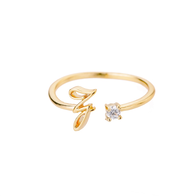 Peris Gems Cursive Alphabet Initial Rings - Open Adjustable Stainless Steel Cursive Initial Ring SHEIN Amazon Temu
