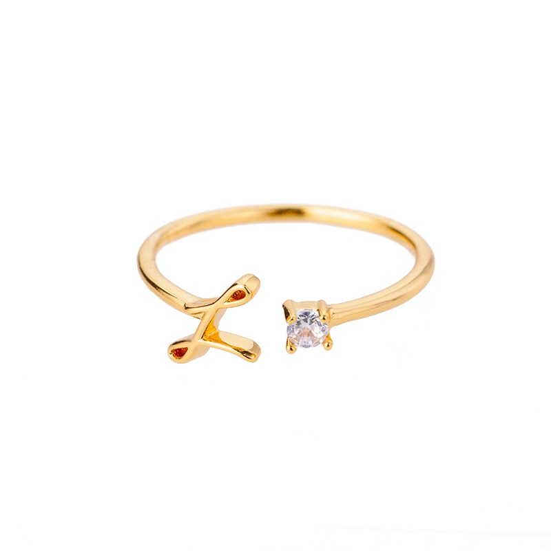 Peris Gems Cursive Alphabet Initial Rings - Open Adjustable Stainless Steel Cursive Initial Ring SHEIN Amazon Temu