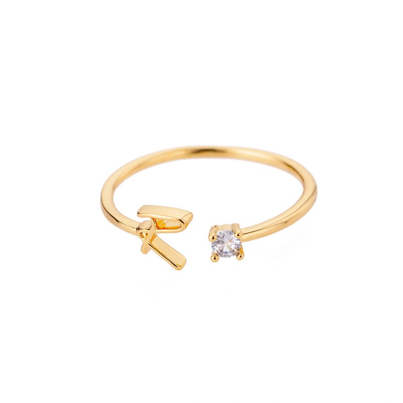 Peris Gems Cursive Alphabet Initial Rings - Open Adjustable Stainless Steel Cursive Initial Ring SHEIN Amazon Temu