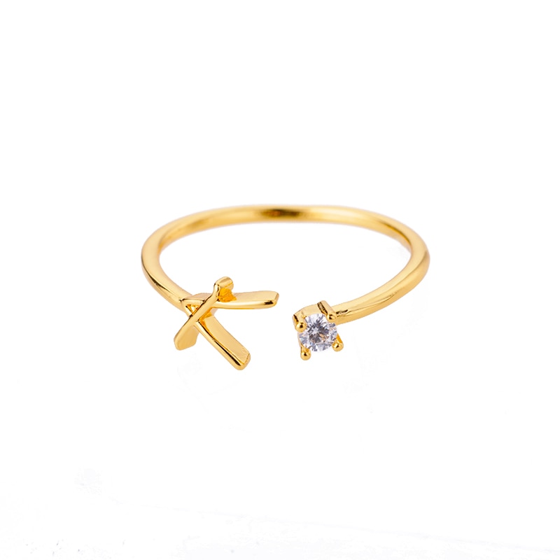 Peris Gems Cursive Alphabet Initial Rings - Open Adjustable Stainless Steel Cursive Initial Ring SHEIN Amazon Temu