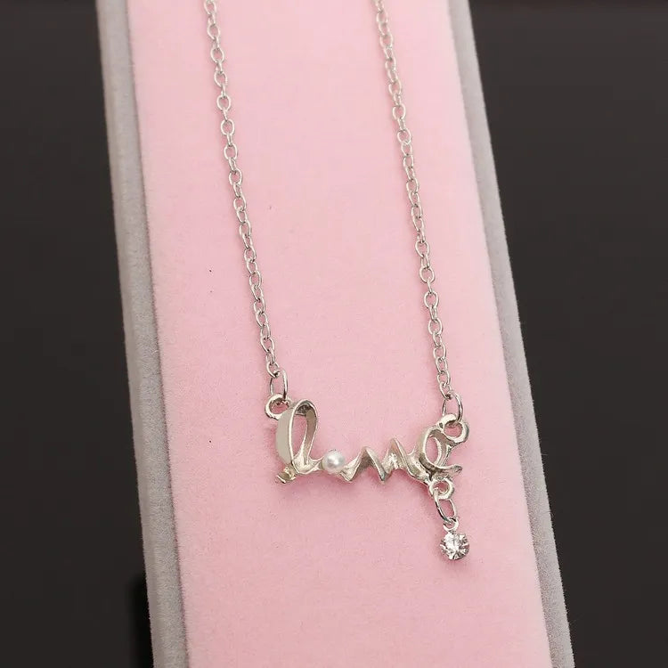 Peris Gems Cursive "Love" Word Pendant Necklace for Women SHEIN Amazon Temu