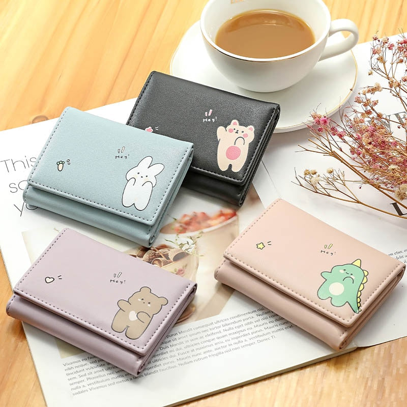 Peris Gems Cute Animal Art Small Wallet for Women | Short Purse for Females Small Card Holder SHEIN Amazon Temu