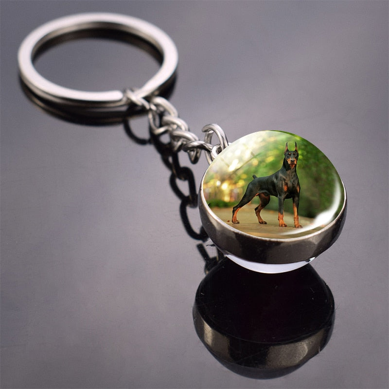 Peris Gems Cute Animal Glass Ball Keychains | French Bulldog Labrador Keychains SHEIN Amazon Temu