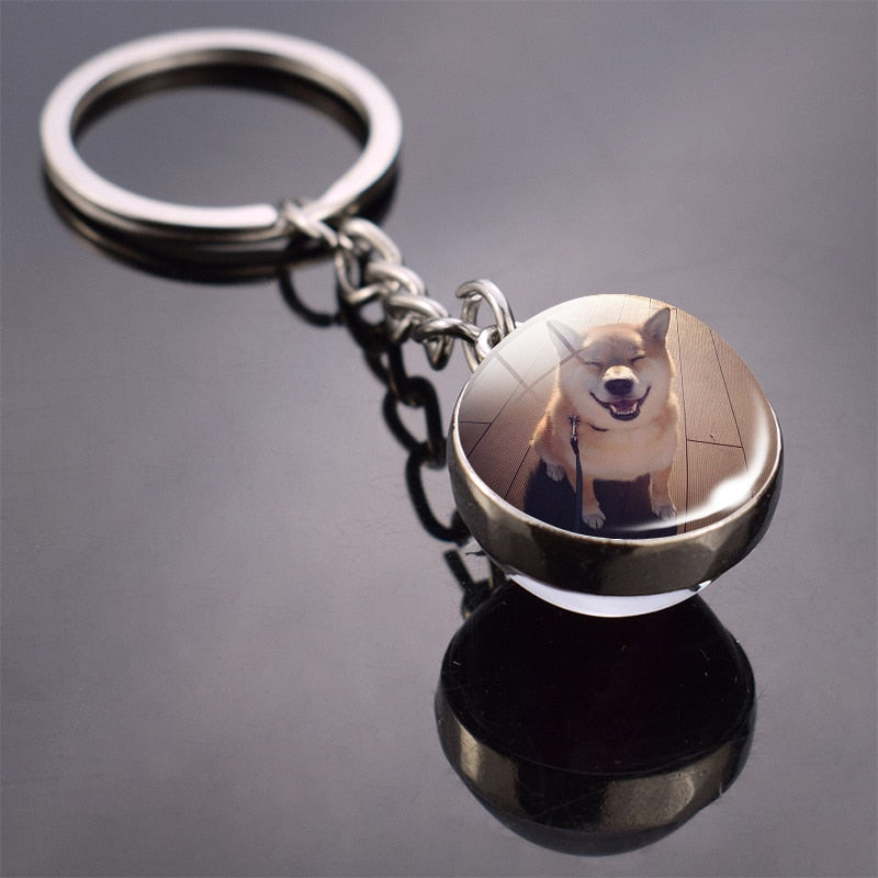 Peris Gems Cute Animal Glass Ball Keychains | French Bulldog Labrador Keychains SHEIN Amazon Temu