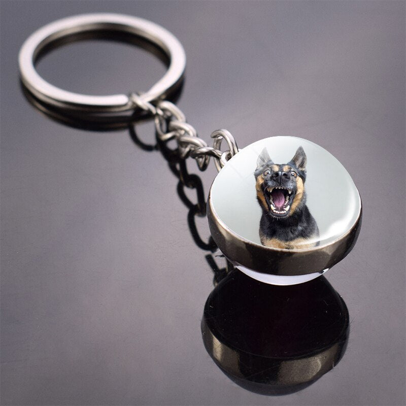 Peris Gems Cute Animal Glass Ball Keychains | French Bulldog Labrador Keychains SHEIN Amazon Temu