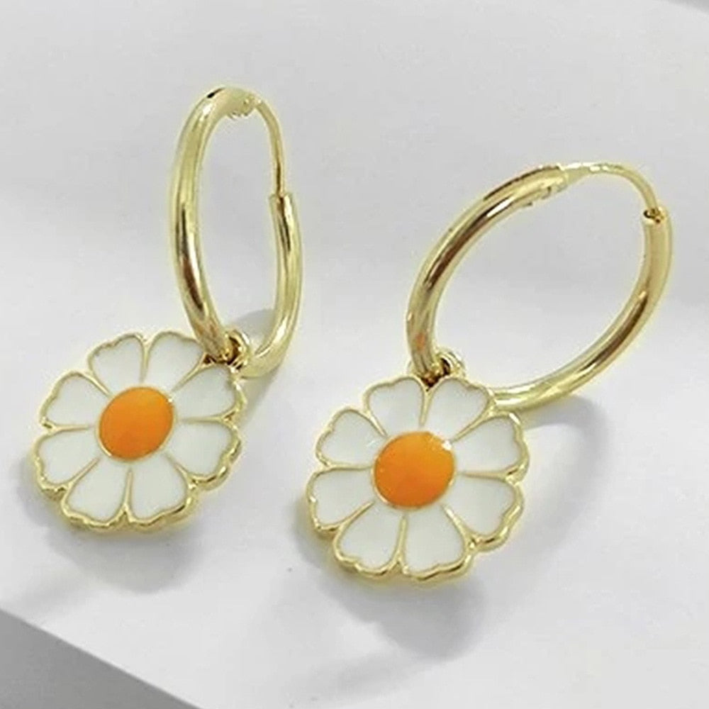 Peris Gems Cute Daisy Flower Hoop Earrings for Women | Flower Earrings Collection Cute Daisy Flower Hoop Earrings for Women | Flower Earrings SHEIN Amazon Temu