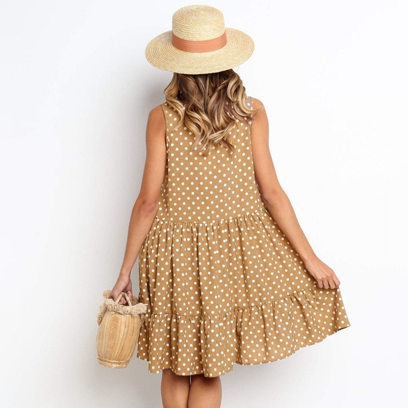 Peris Gems Cute Loose Polka Dot Sleeveless Sundress for Women SHEIN Amazon Temu