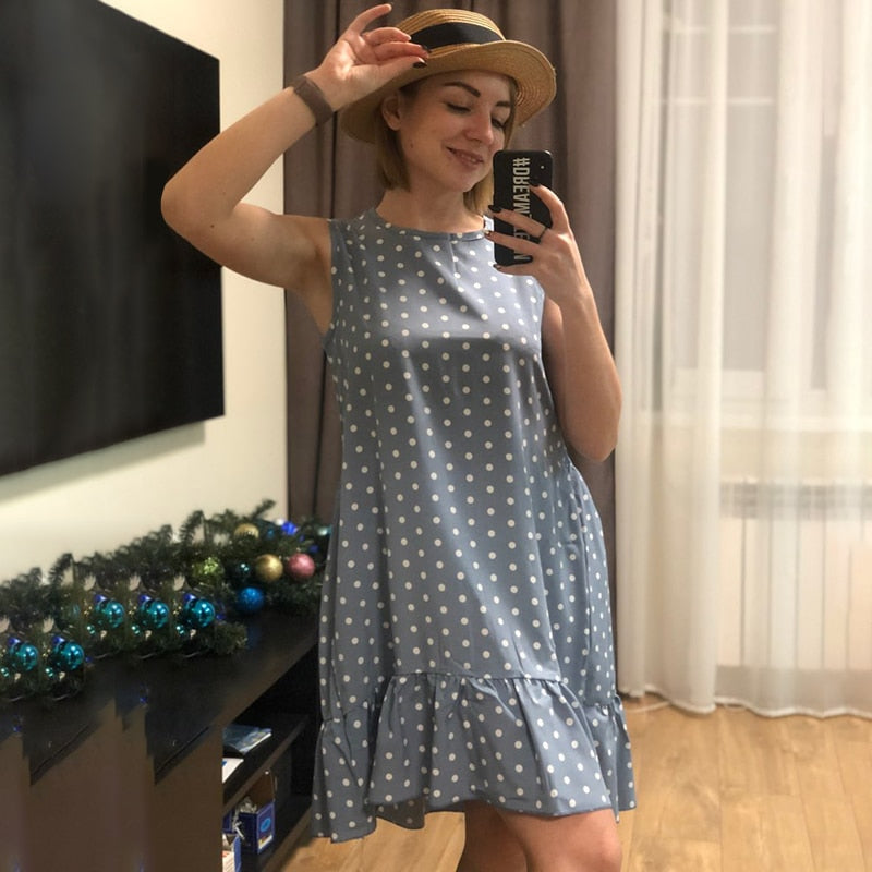 Peris Gems Cute Loose Polka Dot Sleeveless Sundress for Women SHEIN Amazon Temu