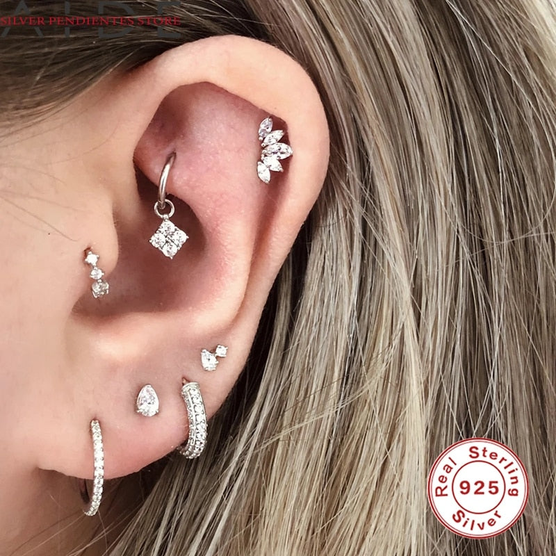Peris Gems CZ Crystal Tragus Cartilage Piercing for Women | 925 Silver Nose Hoop Ring CZ Crystal Tragus Cartilage Piercing for Women | 925 Silver SHEIN Amazon Temu