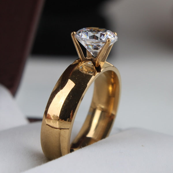 Peris Gems CZ Diamond Love Engagement Rings for Women | Gold 6mm Light Zircon CZ Diamond Love Engagement Rings for Women | Gold 6mm Zircon SHEIN Amazon Temu