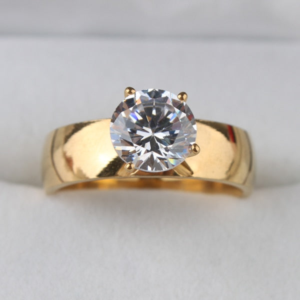 Peris Gems CZ Diamond Love Engagement Rings for Women | Gold 6mm Light Zircon CZ Diamond Love Engagement Rings for Women | Gold 6mm Zircon SHEIN Amazon Temu