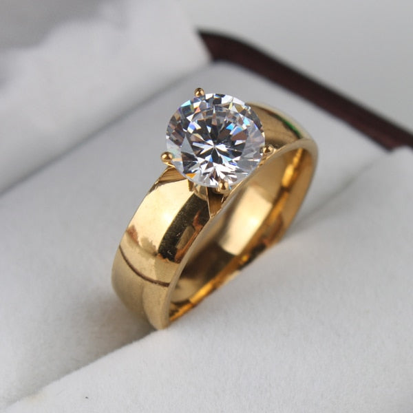 Peris Gems CZ Diamond Love Engagement Rings for Women | Gold 6mm Light Zircon CZ Diamond Love Engagement Rings for Women | Gold 6mm Zircon SHEIN Amazon Temu