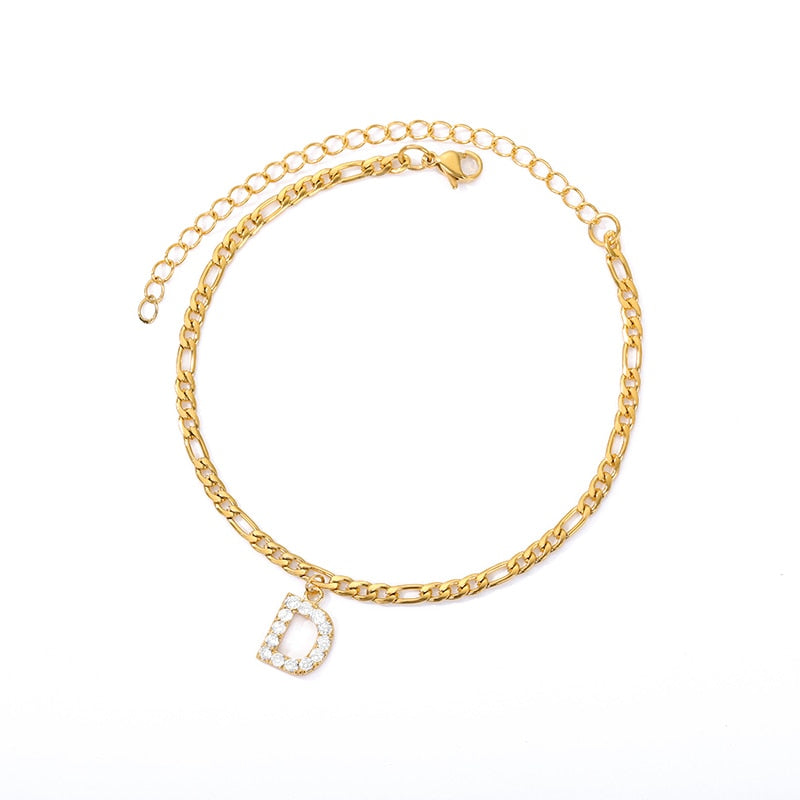 Peris Gems D Initial Letter Anklets for Women | Stainless Steel Gold Ankle Bracelets SHEIN Amazon Temu