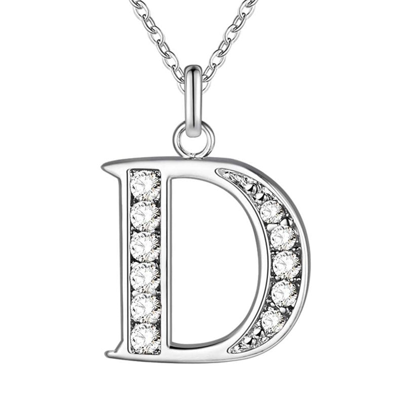 Peris Gems D Initial Letter Silver Diamond Necklaces | Elegant Unisex Initial Necklace SHEIN Amazon Temu