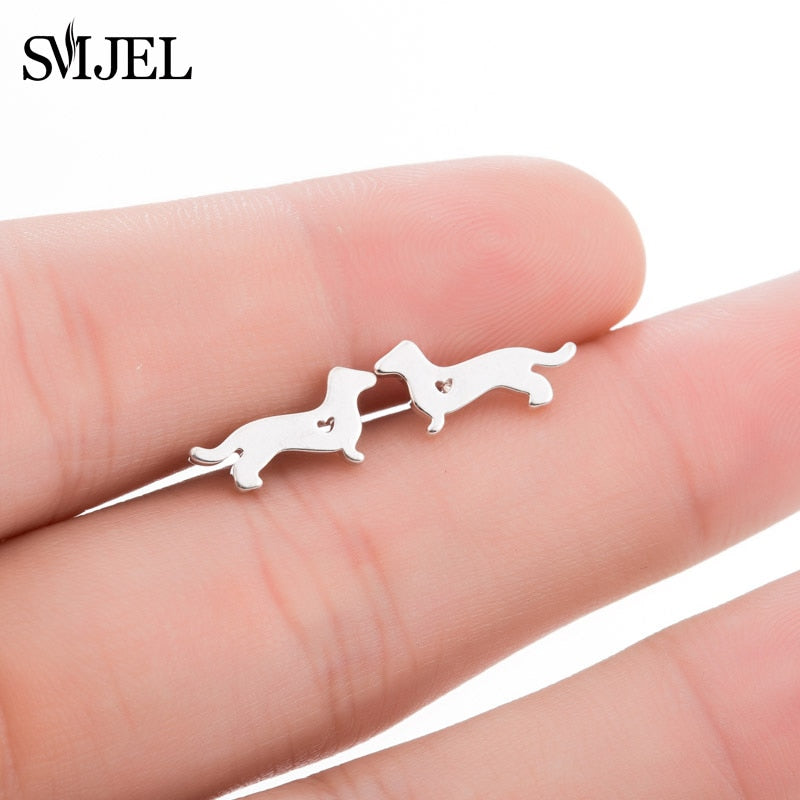 Peris Gems Dachshunds Weiner Dog Stud Earrings for Women | Cute Dog Earrings SHEIN Amazon Temu