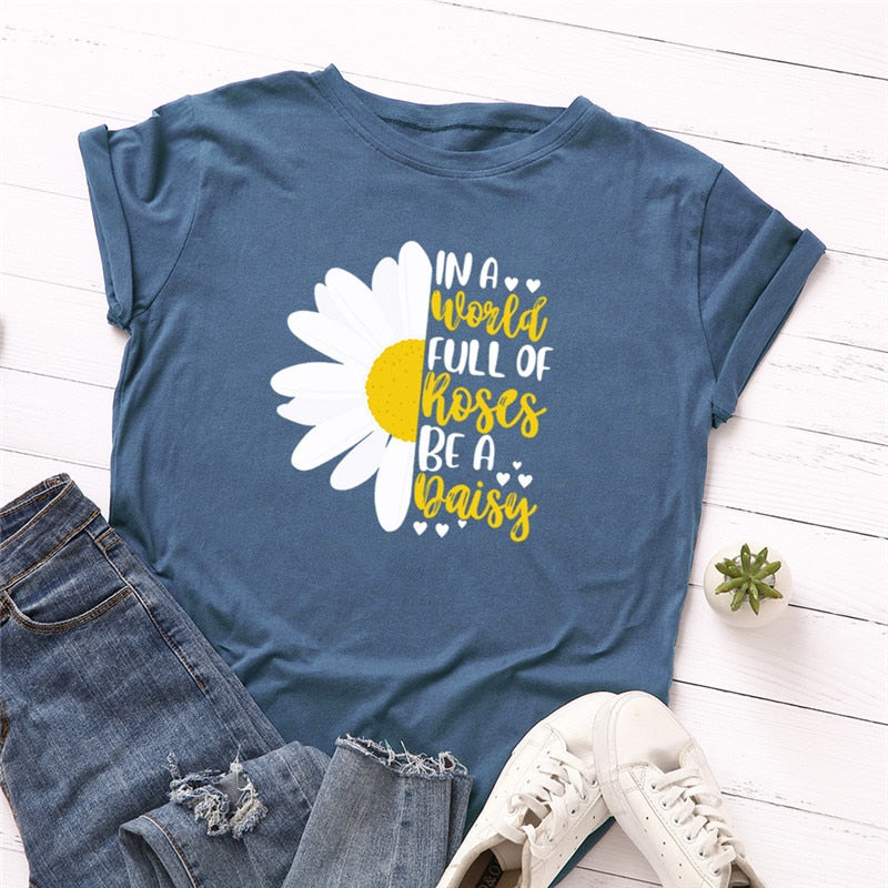 Peris Gems Daisy Graphic Print Cotton Shirts for Women | Oversized Shirts Daisy Graphic Print Cotton Shirts for Women |Oversized Shirt SHEIN Amazon Temu