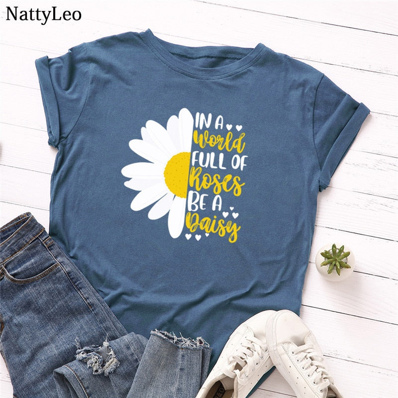 Peris Gems Daisy Graphic Print Cotton Shirts for Women | Oversized Shirts Daisy Graphic Print Cotton Shirts for Women |Oversized Shirt SHEIN Amazon Temu