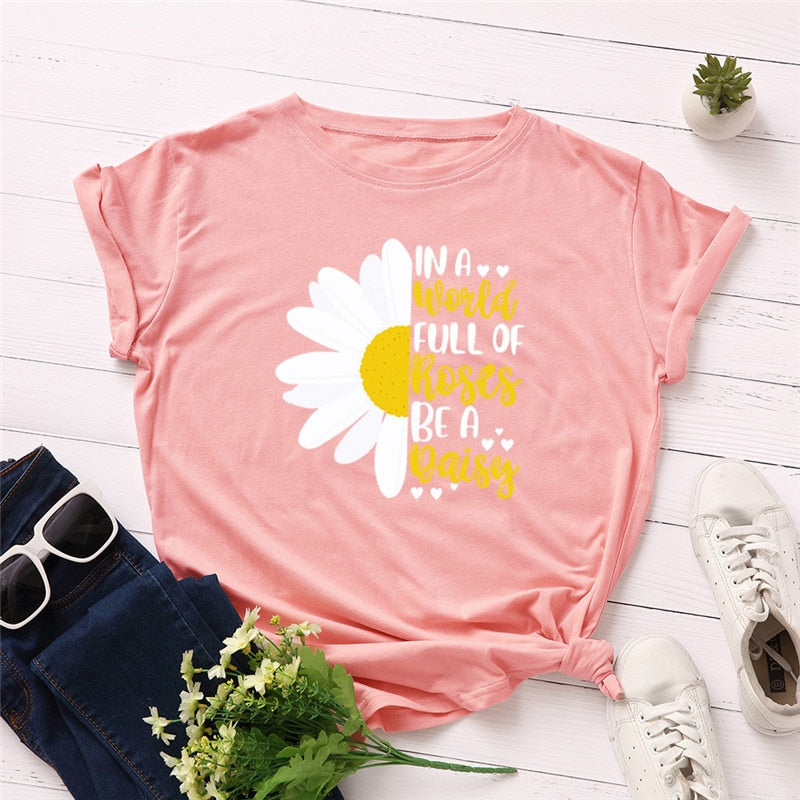 Peris Gems Daisy Graphic Print Cotton Shirts for Women | Oversized Shirts Daisy Graphic Print Cotton Shirts for Women |Oversized Shirt SHEIN Amazon Temu