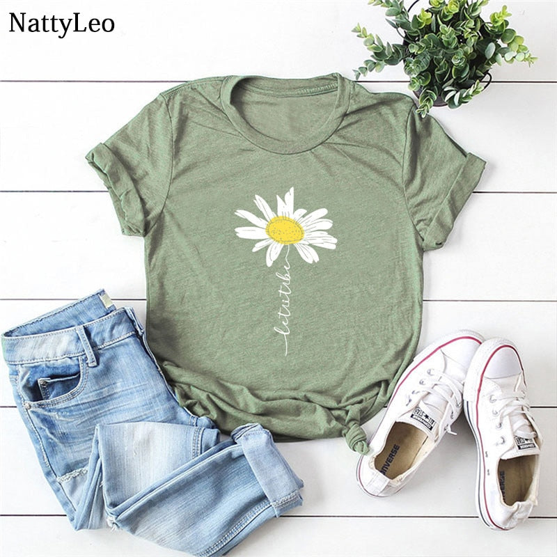 Peris Gems Daisy Graphic Print Cotton Shirts for Women | Oversized Shirts Daisy Graphic Print Cotton Shirts for Women |Oversized Shirt SHEIN Amazon Temu