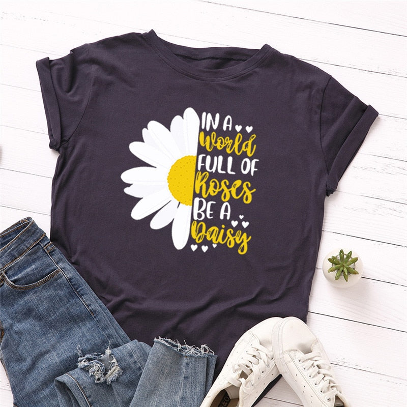 Peris Gems Daisy Graphic Print Cotton Shirts for Women | Oversized Shirts Daisy Graphic Print Cotton Shirts for Women |Oversized Shirt SHEIN Amazon Temu