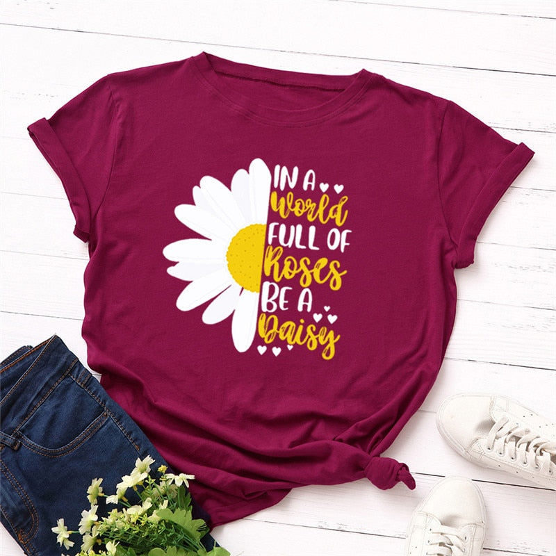 Peris Gems Daisy Graphic Print Cotton Shirts for Women | Oversized Shirts Daisy Graphic Print Cotton Shirts for Women |Oversized Shirt SHEIN Amazon Temu