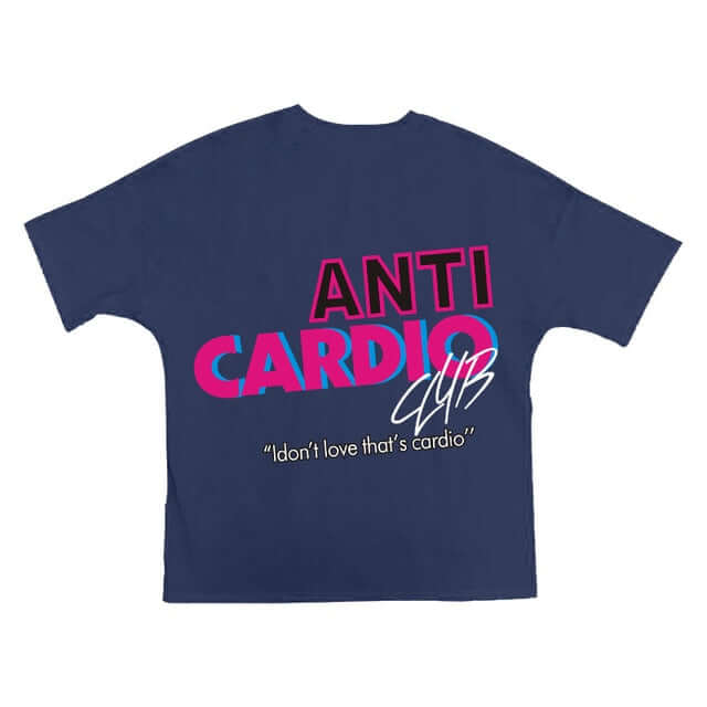 Peris Gems Dark blue 2 / M Anti-Cardio Oversized Cotton Tee for Men | Gym Bro Bulking Shirt Anti-Cardio Oversized Cotton Tee | Gym Bro Bulking Shirt SHEIN Amazon Temu