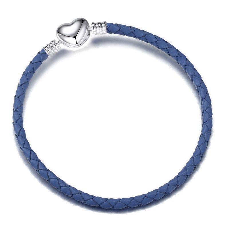 Peris Gems Dark Blue Heart / 16cm Silver Chain Charm Bracelets | Silver Love Bracelet SHEIN Amazon Temu