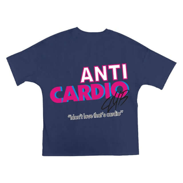 Peris Gems Dark blue / M Anti-Cardio Oversized Cotton Tee for Men | Gym Bro Bulking Shirt Anti-Cardio Oversized Cotton Tee | Gym Bro Bulking Shirt SHEIN Amazon Temu