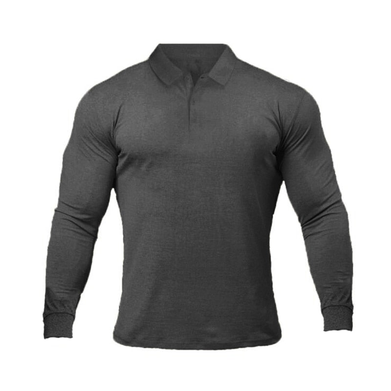 Peris Gems Dark Grey / M Slim Collared Pop Long Sleeve Shirt for Men | Solid Muscle Shirt Slim Collared Pop Long Sleeve Shirt for Men | Muscle Shirt SHEIN Amazon Temu
