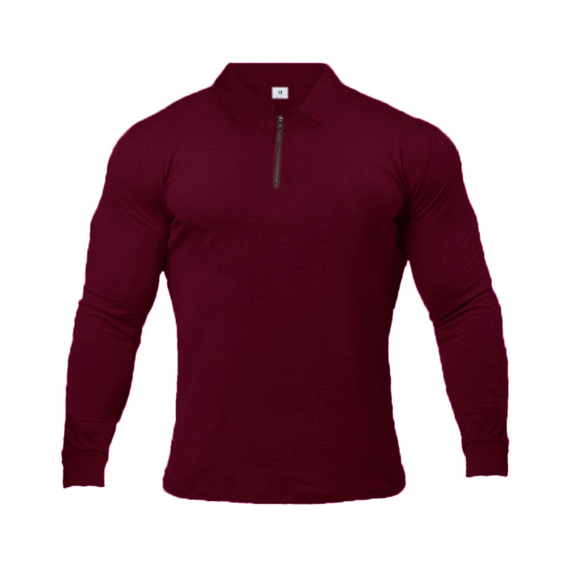 Peris Gems darkred32 / M Slim Collared Pop Long Sleeve Shirt for Men | Solid Muscle Shirt Slim Collared Pop Long Sleeve Shirt for Men | Muscle Shirt SHEIN Amazon Temu