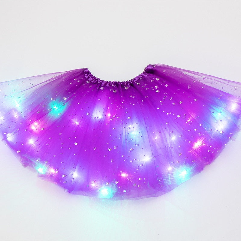 Peris Gems Deep purple / 3-12 years old LED Glowing Kid Girls Princess Tutu Skirts | Children Dancing Miniskirt LED Glowing Kid Girls Princess Tutu Skirts Dancing Miniskirt SHEIN Amazon Temu