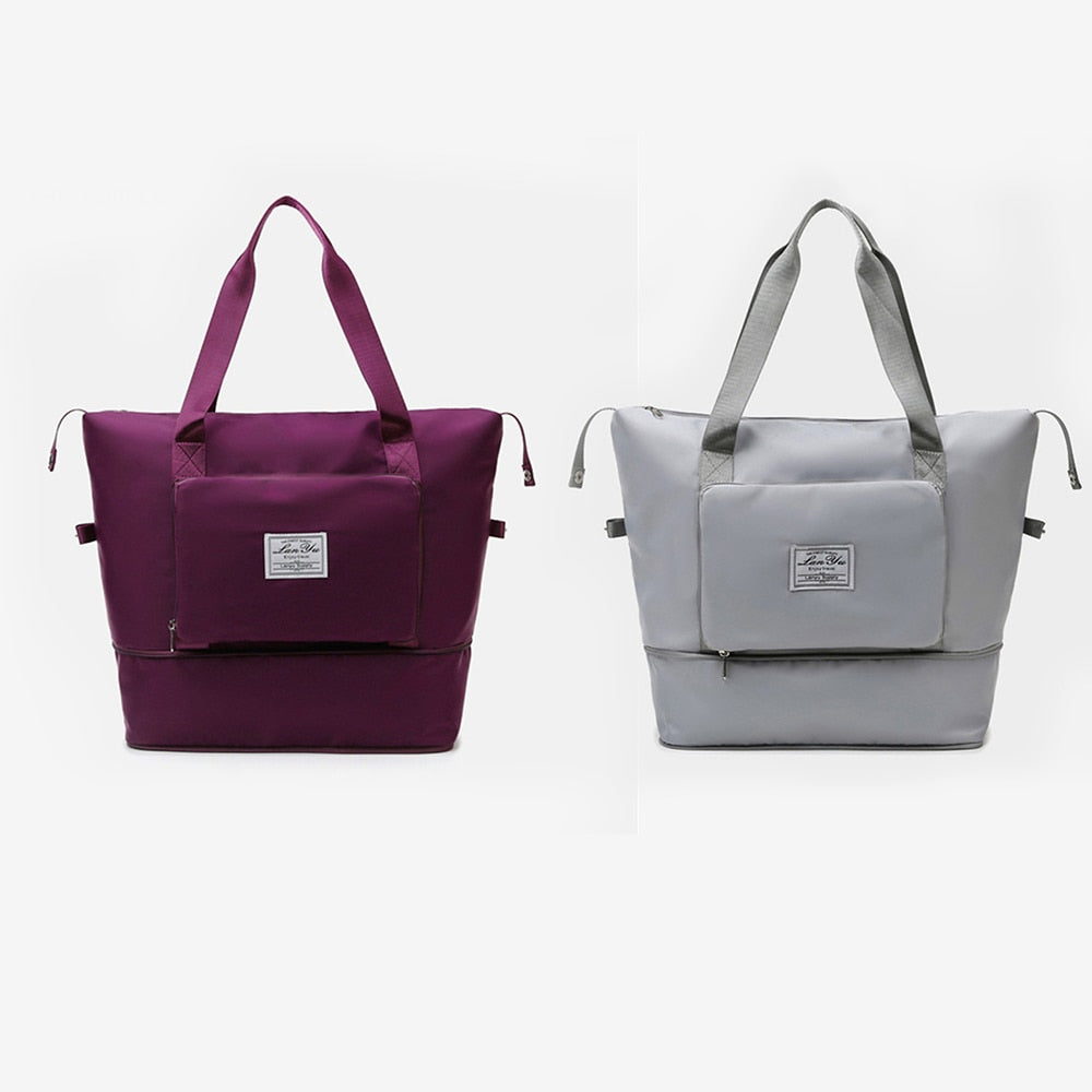 Peris Gems Deep purple grey Ladies Foldable Travel Bag | Handheld Large Capacity Expandable Bag SHEIN Amazon Temu