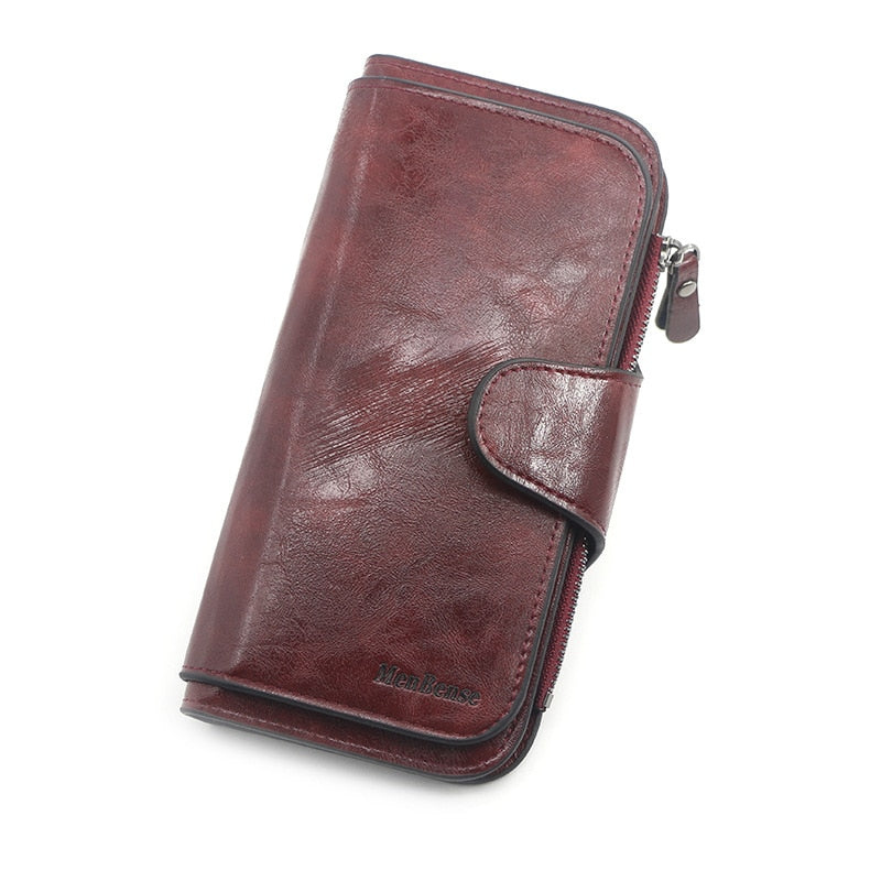Peris Gems deep red Leather Tri-Fold Long Wallet for Women | Coin Purses SHEIN Amazon Temu