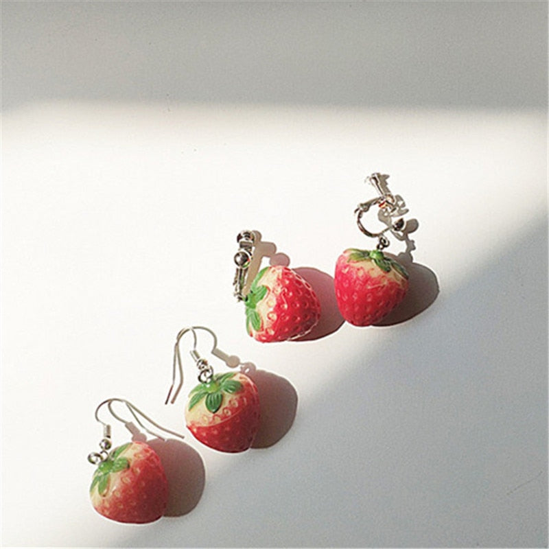 Peris Gems Delicious Fruit Strawberry Earrings - Tasty Fashion Earrings SHEIN Amazon Temu