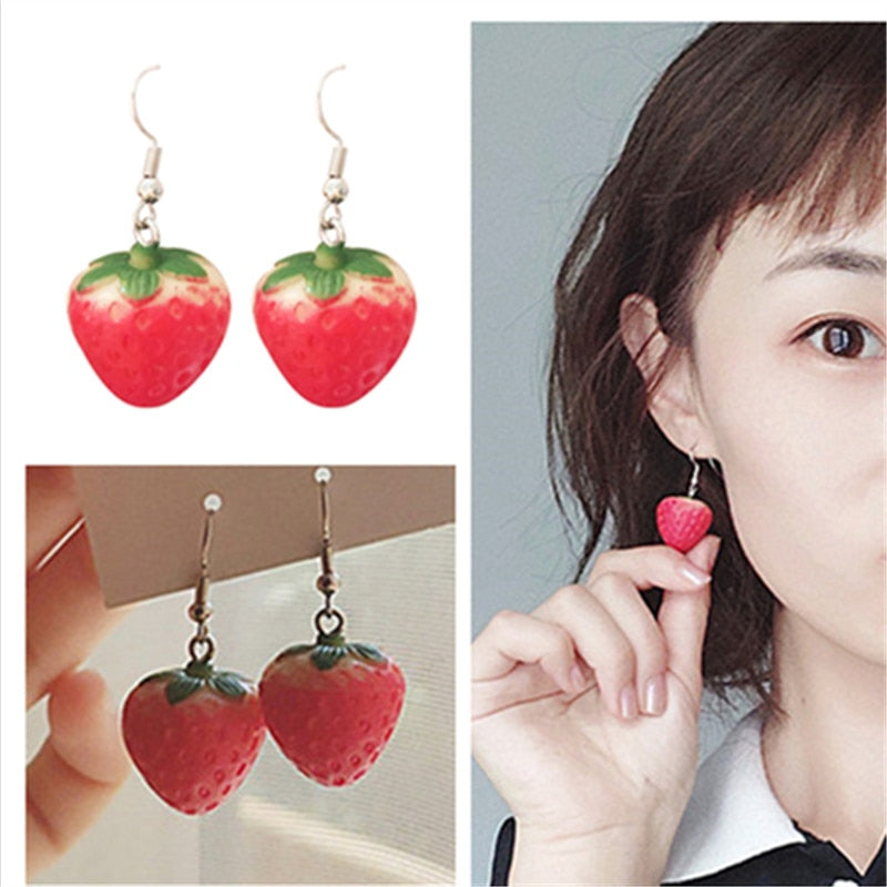 Peris Gems Delicious Fruit Strawberry Earrings - Tasty Fashion Earrings SHEIN Amazon Temu