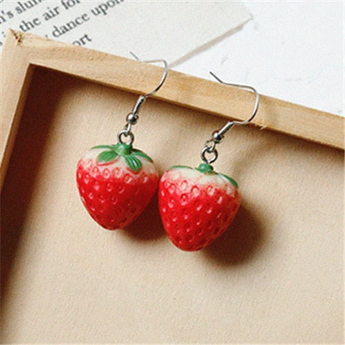Peris Gems Delicious Fruit Strawberry Earrings - Tasty Fashion Earrings SHEIN Amazon Temu